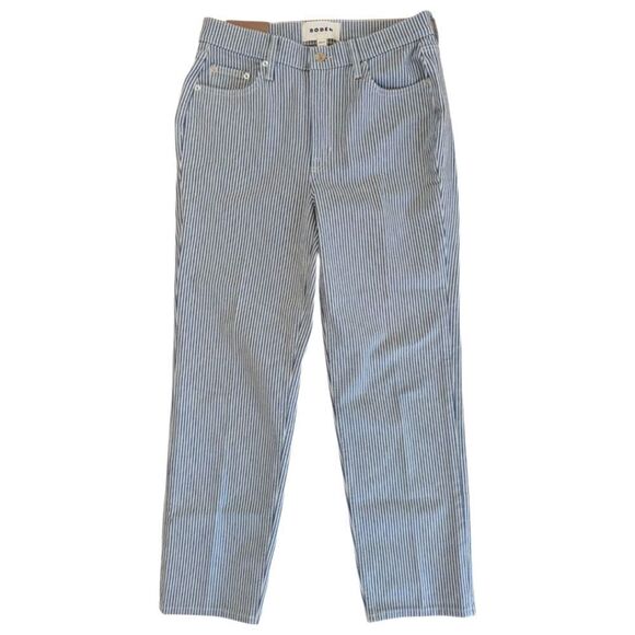 Boden Cigarette Leg Women's 29x32 Mid Rise Slim Leg Jeans in Blue Stripe NWT - Picture 5 of 10